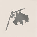 The Metalbird Canada Bat is a striking metal silhouette of a bat hanging upside down from a branch with a leaf—perfect for unique yard art or as a thoughtful gift. Displayed against a plain light background.