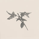 Hummingbird Honeys by Metalbird Canada features a black and white illustration of two hummingbirds around a flower, set on a plain light background—ideal as garden art or a unique gift.