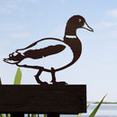 The DU Mallard Duck - Large by Metalbird Canada is a striking metal silhouette, ideal for yard art or as a unique gift for nature lovers. Perfect for display on a wooden ledge, it brings a touch of the wild to any outdoor space.